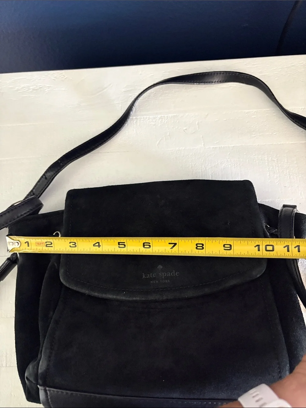 kate spade black suede crossbody shoulder bag